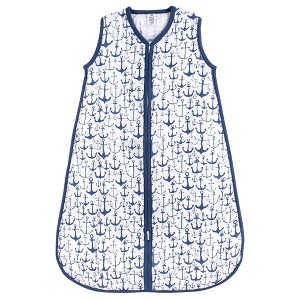 Yoga Sprout Baby Boys Sleeveless Muslin Cotton Sleeping Bag, Sack, Blanket, Blue Anchor - 1 of 1