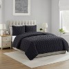 VCNY 3pc King Circle Pinsonic Quilt Set Black: Hypoallergenic, Embroidered, Microfiber Bedding - 2 of 4