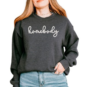 Simply Sage Market Embroidered Homebody Cursive Sweatshirt - 1 of 4