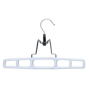Honey-Can-Do 12pk Rectangular Clamp Hangers: Adjustable White Clothes Hangers for Pants & Skirts, Adult Use - 1 of 3