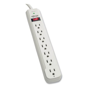 Tripp Lite Protect It! Surge Protector, 7 AC Outlets, 6 ft Cord, 1,080 J, Light Gray - 1 of 4