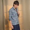 Campus Sutra Men Men's Cornflower Blue Tartan Plaid Shirt - 3 of 4