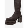 Carm - Brown Nubuck Platform Mid Calf Boot (Women) brown nubuck 5.5 Forever & Always Shoes US - 4 of 4