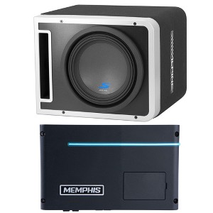 Memphis PRXA600.1 Power Reference Series Mono Subwoofer Amplifier and a Alpine S-SB10V Pre-Loaded S-Series 10-inch Subwoofer Enclosure - 1 of 4