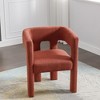 Armrest Accent Chair, Linen Upholstered Armrest Barrel Armchair for Living Room, Bedroom, Office, Indoor Furniture-Cuddlewood - 3 of 4