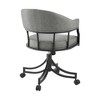 Armen Living,Tibet Swivel Rolling Dining Chair with Matte Black Iron - 4 of 4