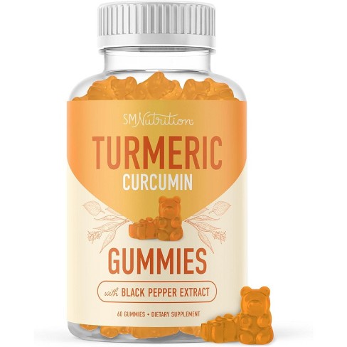 Turmeric Curcumin Gummies with Black Pepper Extract, Ginger Flavor, SMNutrition, 60ct - image 1 of 4