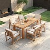 Whisen Outdoor Patio Dining Set for 6 with Removable Cushion, Outdoor Furniture Set with Umbrella Hole - 3 of 4