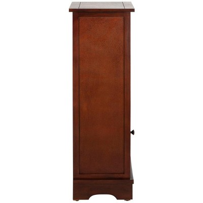 Cherry Pine Accent Cabinet with Wicker Baskets