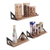 SEVOBAL Utility Storage Shelves Bookshelf Rustic Floating Shelves Set of 3, Wall Mounted Storage for Living Room, Kitchen, Brown, 18.9"*7.9"*6.3" - 4 of 4