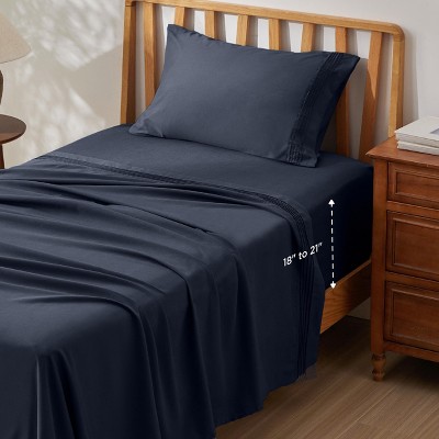 Deep Pocket Sheets Set - Fits Mattresses Up to 21 Inches Thick - 4 Piece GentleSoft™ Bed Sheets, Moisture Wicking, Soft & Cooling Bedsheet & Pillowcas