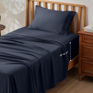 Deep Pocket Sheets Set - Fits Mattresses Up to 21 Inches Thick - 4 Piece GentleSoft™ Bed Sheets, Moisture Wicking, Soft & Cooling Bedsheet & Pillowcas - 1 of 4