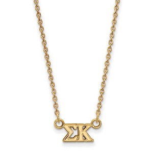 Black Bow Jewelry 14k Yellow Gold Plated Sterling Silver Sigma Kappa Greek Life Necklace 18 Inch - 1 of 4