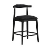 Sapphtopaz Modern Wooden Bar Stools Set of 2 with Curved Back & Upholstered Seat Counter Height Stools with Footrest for Kitchen Island - 4 of 4