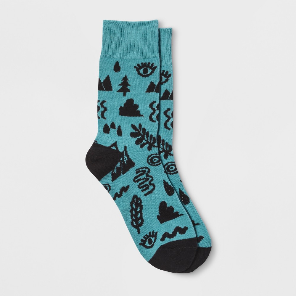 Pair of Thieves Men's Camp Scene Crew Socks - Turquoise 8-12, Size: Small, Blue Black was $5.99 now $4.19 (30.0% off)