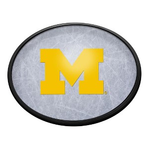 College Hockey Ice Rink Design Oval Slimline Lighted Wall Sign - 1 of 4