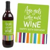 Big Dot of Happiness 60th Birthday - Cheerful Happy Birthday - Colorful Sixtieth Birthday Party Decor - Wine Bottle Label Stickers - Set of 4 - image 3 of 4