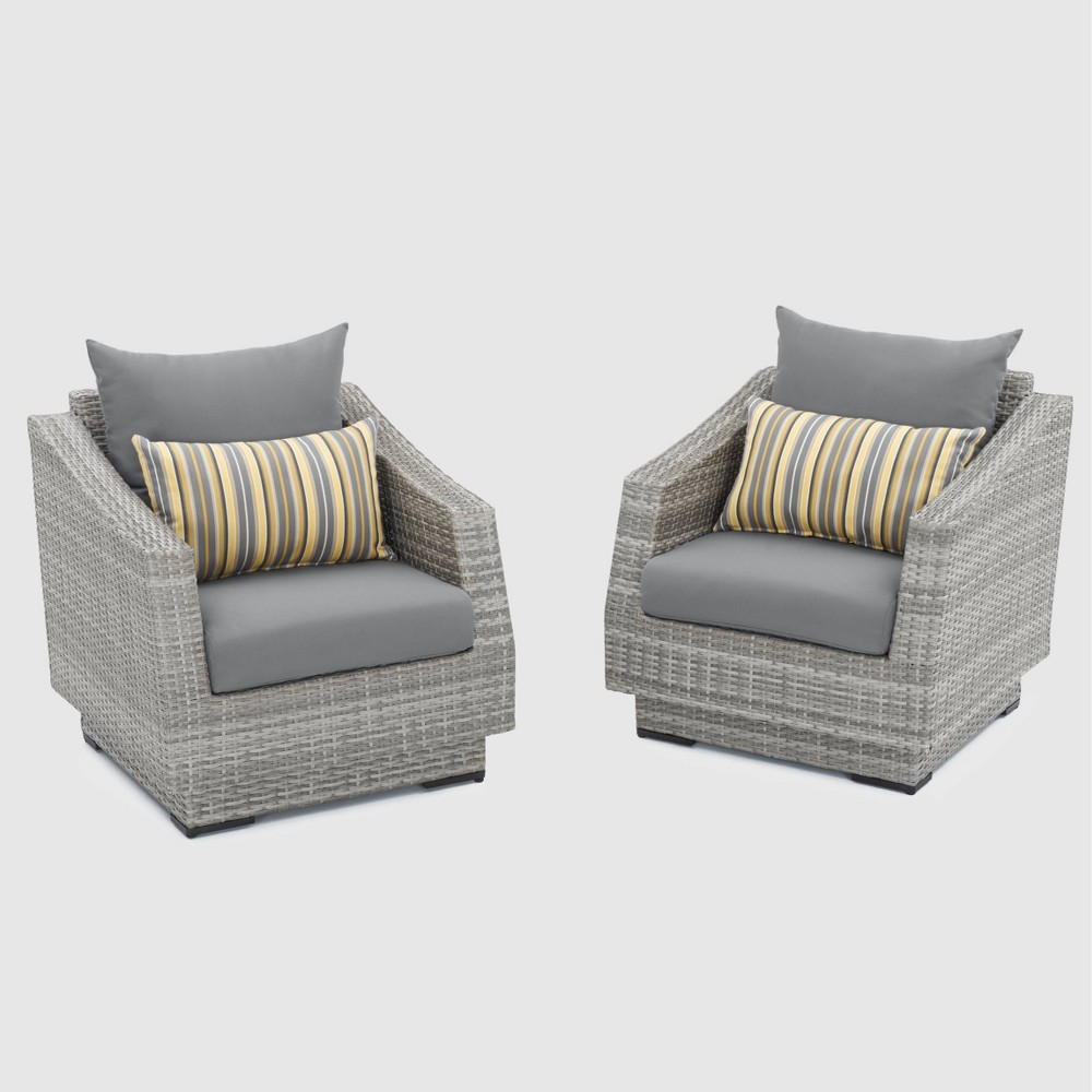 Cannes 2pc Club Chairs Charcoal Gray RST Brands