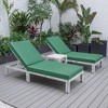 LeisureMod Chelsea Modern Outdoor Weathered Grey Chaise Lounge Chair with Side Table Set of 2 - 2 of 4