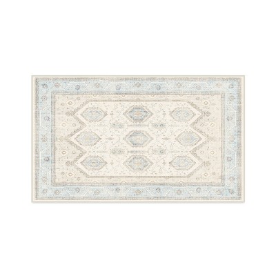Ruggable 3'x5' Washable Bridgerton Crown Affair Opal Area Rug Ivory/Blue