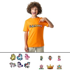 Rabble Kids' Unicorn Fairy Tale Tshirt Bundle – Custom Shirt with 12 Dabblz Velcro Patches - 1 of 4