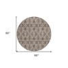Ivory Taupe And Beige Floral Washable Indoor Outdoor Area Rug - 2 of 4