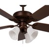 Luminance Heritage Home Oil Rubbed Bronze 52" Ceiling Fan  3x Turtle Light Kit (White Alabaster Marble Glass) - 3 of 4