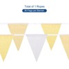 Unique Bargains Birthday Wedding Garden Outdoor Decor Solid Plaid Triangle Flags Banner 33ft - 4 of 4