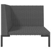 vidaXL Half-Round Poly Rattan Sofa with Cushions - All-Weather Resistant Patio Outdoor Sofa with Powder-Coated Steel Frame - Dark Gray - 4 of 4