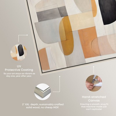 Eleanada Modern Abstract Geometric Canvas Wall Art with Silver Frame