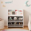 Airsurfer 3-Tier White and Gray Bookshelf Children's Book and Toy Organizer Storage Solution for Kids' Room Organization - 3 of 4