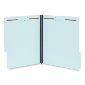 Universal Top Tab Classification Folders, 2" Expansion, 2 Fasteners, Letter Size, Light Blue Exterior, 25/Box - 1 of 4