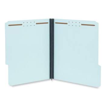 Universal Top Tab Classification Folders, 2" Expansion, 2 Fasteners, Letter Size, Light Blue Exterior, 25/Box