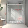 PexFix 76 in.x 48 in. Frameless Single Sliding Shower Door 8mm Tempered Glass With Adjustable Soft Closing Design for Spa Bathroom Brushed Nickel - 2 of 4