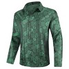 Cloudstyle Mens Floral Shirt Rose Printed Long Sleeve Dress Shirt Prom Wedding Button Down Shirt - 2 of 4