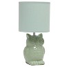 12.8" Contemporary Ceramic Owl Bedside Table Lamp with Matching Fabric Shade - Simple Design - 4 of 4