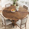 47 In Round Dining Table for 6,Dinner Wooden Kitchen Table with Storage Shelves & Roman Metal Legs for Dining Room,Kitchen,Living Room (Table Only) - 2 of 4