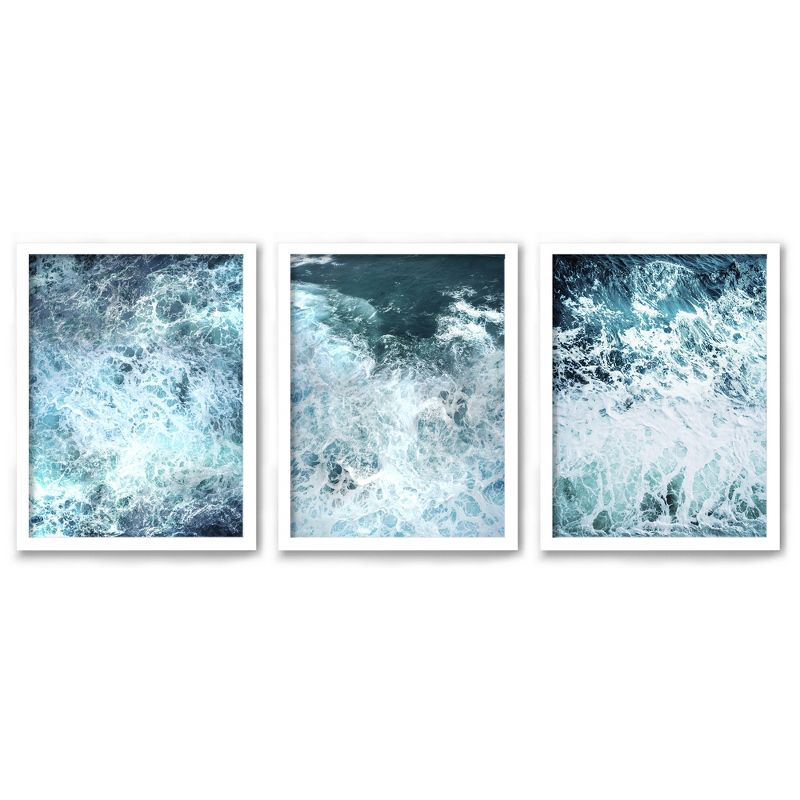 Americanflat Coastal Landscape (Set Of 3) Triptych Wall Art Stormy Ocean Waves By Tanya Shumkina - Set Of 3 Framed Prints, 1 of 7