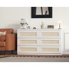 6 Rattan Drawer Dresser for Bedroom, White Modern Chest of Drawer with Anti-Tip Kit Device, Wooden Dresser Organizer for Nursery Hallway Living Room - 3 of 4