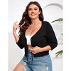 Whizmax Women's Shrug Sweaters Tie Front 3/4 Sleeve Rib Knit Bolero Open Front Cardigan - 3 of 4
