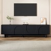 69.6" Particle Board Contemporary TV Stand with Fluted Glass Doors, Sideboard Cabinet with Adjustable Shelves and Gold Handles - 2 of 4