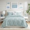 Sapphtopaz Bedding Comforter Set Quilt Set Cotton Reversible Wave Starfish and Seashell Embroidered Quilt 4 Piece - 4 of 4