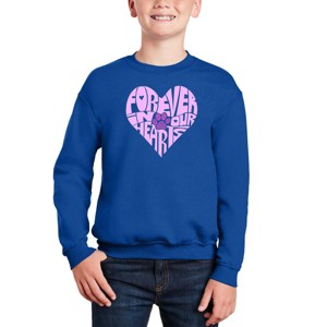 LA Pop Art Forever In Our Hearts - Boy's Word Art Crewneck Sweatshirt - 1 of 4