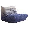 SYFERLORY Soft Beanbag Chair - Memory Foam Floor Sofa for Living Room, Bedroom or Office - Single Seat Lounger with Removable Cover，Blue and White - 3 of 4