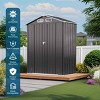 Outdoor Storage Shed, Compact Design Storage Shed with Lockable Door and Vents, Galvanized Steel Tool Shed with Pitched Roof-Coolbibila - 3 of 4