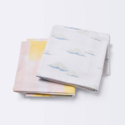 Flannel Baby Blanket - Cloud Island™ Brushstrokes and Clouds - 2pk