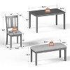 Zevemomo 6-Piece Wooden Dining Table Set, Including 1 Dining Table, 4 Upholstered Chairs and 1 Bench,for Dining Room & Kitchen, Grey - 4 of 4