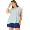 Agnes Orinda Women's Plus Size Summer Chiffon Floral Polka Dots Round Neck Blouses - 3 of 4