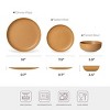 12-Piece Stoneware Dinner Plates Bowls Sets | Microwave & Dishwasher Safe, Non-Toxic Dinner Plates Bowls Set | Stackable Matte Glaze Kitchenware - 3 of 4