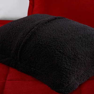 Twin Red/Black Reversible Down Alternative Microfiber Comforter Set